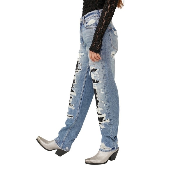 Nwt | Free People We the Free McCoy Destroyed Straight Leg Jeans Size 27 - Picture 4 of 10